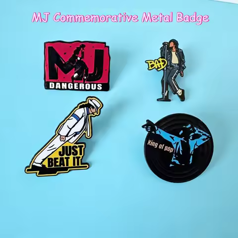4PCS Michael Jackson pin badge King of Pop brooch decoration souvenir