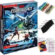 Dungeons and Dragons Essentials Kit - Starter Set Bundled with 6 Dice Sets, Flannel Bags, Figures, H