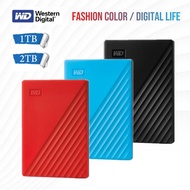【Ready Stock】WD-My PassPort HDD 2TB 1TB External Hard Drive Disk USB 3.0 Protection HDD