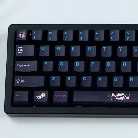 KYOMOT 128 Key GMK Zen Pond Keycaps PBT Dye Sub Cherry Profile Japanese Anime Koi Keycaps for MX Swi