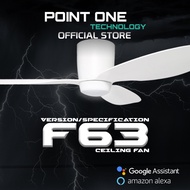 F63 (42"/52") Full Competition White // Built-in SMART Ceiling Fan by Point One Technology