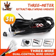♛COLIGHT 2 Lead 3wire  light bar Wire harness 3M 12v 40A Relay Loom Cable Kit Fuse for Auto Driving 