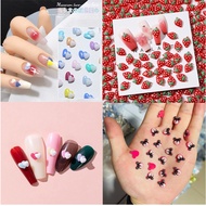 D3.Resin Nail Accessories Heart Shape Strawberry And Cute Cartoon [FF]