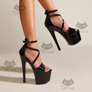 CATeye06037 LadyGlam Gorgeous Elegant Heels, Thick-soled Stiletto Nightclub Catwalk High Heels, quee