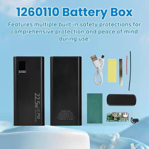 22.5W Fast Charging Power Bank DIY Kit with Digital Display 1260110 Battery Case Slim Portable 20000