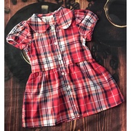 Kate plaid dress with turn-down collar for girls, red plaid, sizes 3-8 from 11kg - 24kg, shop for ad