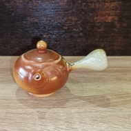 柴燒白玉泥徹把茶壺-鶯歌李玟叡