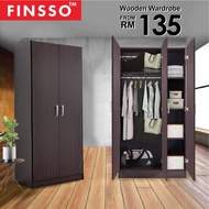 [READY STOCK] FINSSO: 2 Door / 3 Door Espresso Wooden Wardrobe / Almari Baju