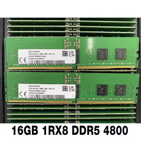 1PCS RAM 16G 16GB 1RX8 DDR5 PC5-4800B-R 4800 For SK Hynix Memory HMCG78MEBRA115N