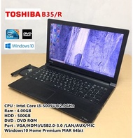 โน๊ตบุ๊คมือสอง Notebook TOSHIBA B35/R Core i3-5005U(RAM:4GB/HDD:500GB) ขนาด 15.6นิ้ว