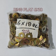 [1 KILO] 6X18X1MM PLATE RING / M6 PLATE RING / 10 THICK YELLOW KEY PER KILO