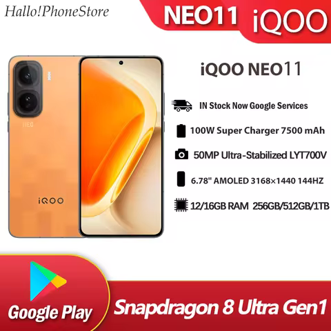 NEW ViVO iQOO Neo11 Snapdragon 8 Elite 5G 2K+ AMOLED 144Hz 50Mp Camera 100W Super Fast 7500mAh Origi