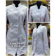 Blazer top Wanita code 269 office uniform civil servant uniform/ uniform teacher's uniform white siz