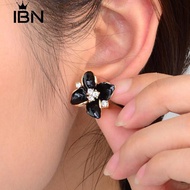 Elegan Lucu Lady Gadis Biru Bunga Charms Kristal Ear Studs Earrings