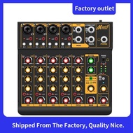 Mini 6 6-Channel Audio Mixer with Reverb Functionality, Bluetooth 5.0 OTG Support, 48V Sound Card fo