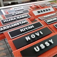 3D Embossed Name Plate Acrylic Name Plate Custom Name Plate 3D Embossed Name Tag and Non-Embossed (E