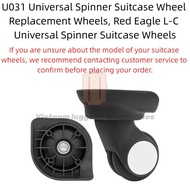 2pcs U031 Universal Spinner Suitcase Wheel Replacement, Red Eagle L-C Compatible 50mm Wheel Assembly