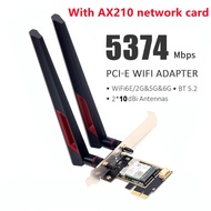 Desktop Wi-Fi 6 Intel AX210 PCIe WiFi Adapter Bluetooth 5.2 3000Mbps 802.11ax AX210NGW Wireless Wifi 6E Card Windows 10 Linux