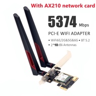 Desktop Wi-Fi 6 Intel AX210 PCIe WiFi Adapter Bluetooth 5.2 3000Mbps 802.11ax AX210NGW Wireless Wifi