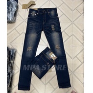 Memori Rubber Patch Jeans Ripped Jeans 9211