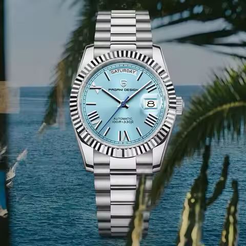 PAGANI DESIGN New Men Watch Ice Blue Luxury Automatic Watch For Men Mechanical Wristwatch AR Sapphir