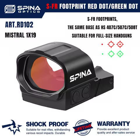 SPINA OPTICS Mistral 3MOA Shake Awake Multi Reticles Pistol Red Dot&Green Dot S-FR Footprint HS 407C