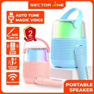 Portable Karaoke Wireless Speaker TWS Bluetooth Speaker Karaoke with Wireless Microphone Voice Change Mic RGB for Kids
