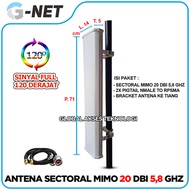 BTS ISP wifi antenna connection MIMO GNET 20 dbi 5.8 ghz