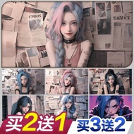Jinx poster wall sticker anime sticker two-dimensional character esports LOL Self-adhesive dormitory