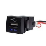 OKDEALS 12-24 V Car USB Charger ABS QC3.0 Socket Interface Cable Fast Charge USB Input Adapter for Camry Car Accessory