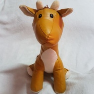 Synthetic Leather Sitting Giraffe Plush Soft Toy