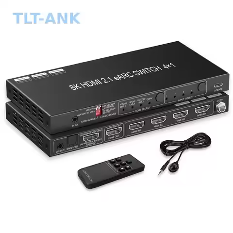 8K HDMI 2.1 Switch EARC Audio Extractor 4 in 1 Out SONOS ARC or AV Receiver SPDIF EDID HDMI Switch f