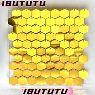 IBUTUTU Sequin Panel Wall Decor, Hexagon Glitter Sequin Backdrop,  PET Silver Gold Photo Backdrop We
