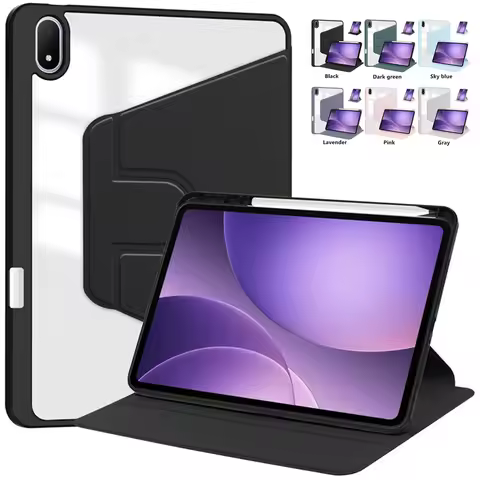 For OPPO Pad 5 Case 12.1inch OPD2506 Acrylic Rotating Smart Stand With Pencil Holder Tablet Funda fo