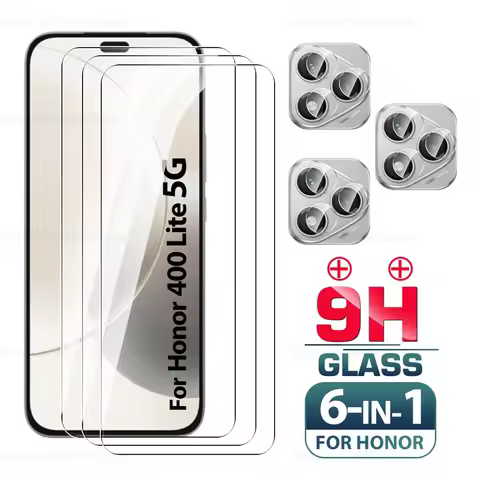 6in1 Honor400Lite Tempered glass For Honor x8c x9c Smart 400 Lite x8b x7c x50i＋ Lens Screen Protecto
