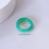 GREEN AGATE RING แหวนหินแท้ หินอาเกต โทนสีเขียว หินนำโชค หินมงคล by siamonlineshop