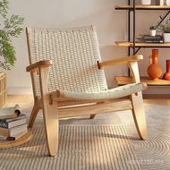 Lounge Chair Backrest Chair Armrest Lazy Solid Wood Nordic People Single Lounge Chair Simple Hotel L