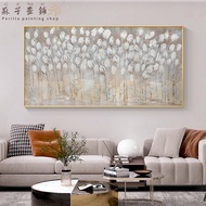 Perilla-Canvas printing painting oil painting white flower posters abstract plant lines living room 