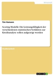 Scoring Modelle: Die Leistungsfähigkeit der verschiedenen statistischen Verfahren zur Kreditanalyse sollen aufgezeigt werden Tim Hamann
