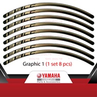 Yamaha Original 135LC V8 FI SE Special Edition Merah Titan Sport Rim Sticker Fork Graphic