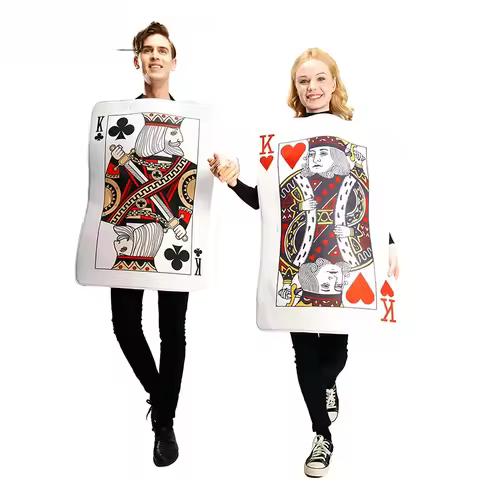 Couple King and Queen Card Costume Poker Cards Costume for Halloween fasching kostume kinder maid co