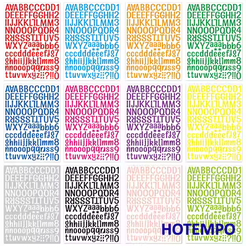 DIY Letter Stickers A4 Size Colourful Planner Creative Funny Words for Phone Scrapbook Party Cup Gif