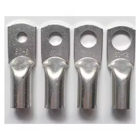 10Pcs Copper Tube Terminal Rings Cable Lug JG50-8, 50mm2 Wire ,8mm Hole,50-6 6MM 50-10 10MM 50-12 12