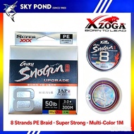 XZOGA Guru Shogun 8X Super XXX 100% Micro PE Braided Line 300M (30lbs/40lbs/50lbs) Green/Multicolour