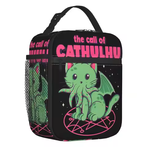 The Call Of Cthulhu Thermal Insulated Lunch Bags Lovecraft Monster Cat Resuable Lunch Container for 