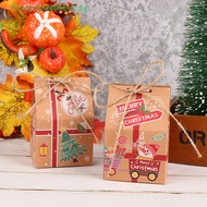 FGWB 5Pcs Kraft Paper House Shape With Ropes Candy Gift Bags Cookie Bags Packaging Boxes Christmas Tree Pendant Party Decor HOT
