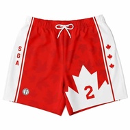 SGA 2 Canada Maple White/Red Men's Basketball Shorts With Pocket Summer Quick-dry Soft Comfy Lightwe