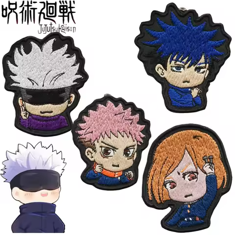 Jujutsu Kaisen Satoru Gojo Q version velcro creative high-value embroidery cloth sticker armband bac