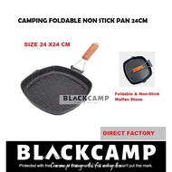 Camping Gridle Pan Frying Pan Non Stick Outdoor Upgrade Portable Foldable Cookware Maifan Stone 24cm