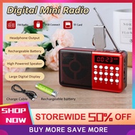 收音機  Mini FM Radio Portable Rechargeable Radio Digital Display FM USB MicroSD Memory Card Speaker ra